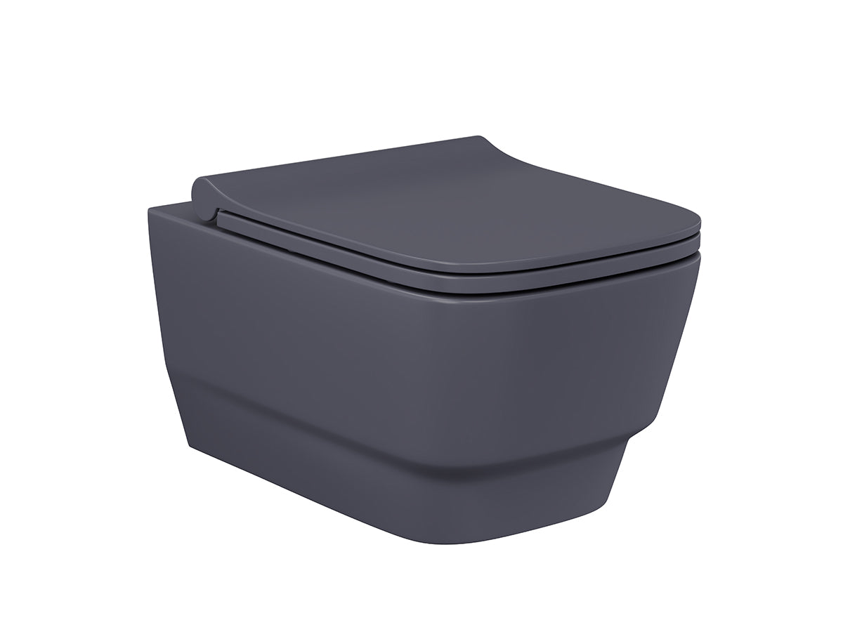 Lucco Bello Rimless Asma Klozet Seti Mat Antrasit 53 cm