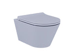 Lucco Avva Rimless Asma Klozet Seti Mat Buz Mavi, 53 cm