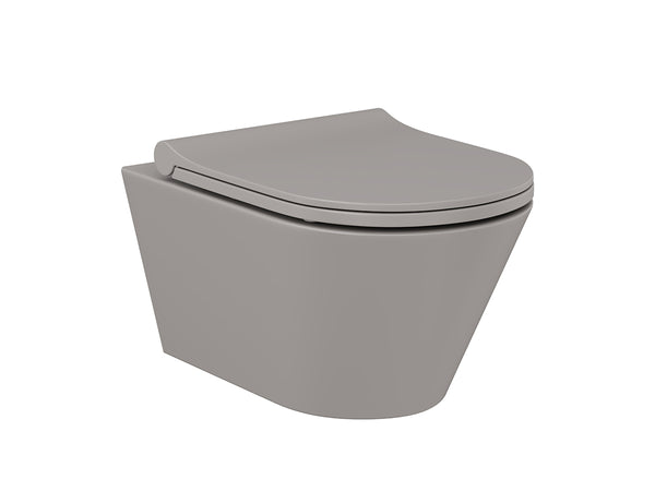 Lucco Avva Rimless Asma Klozet Seti Mat Latte, 53 cm