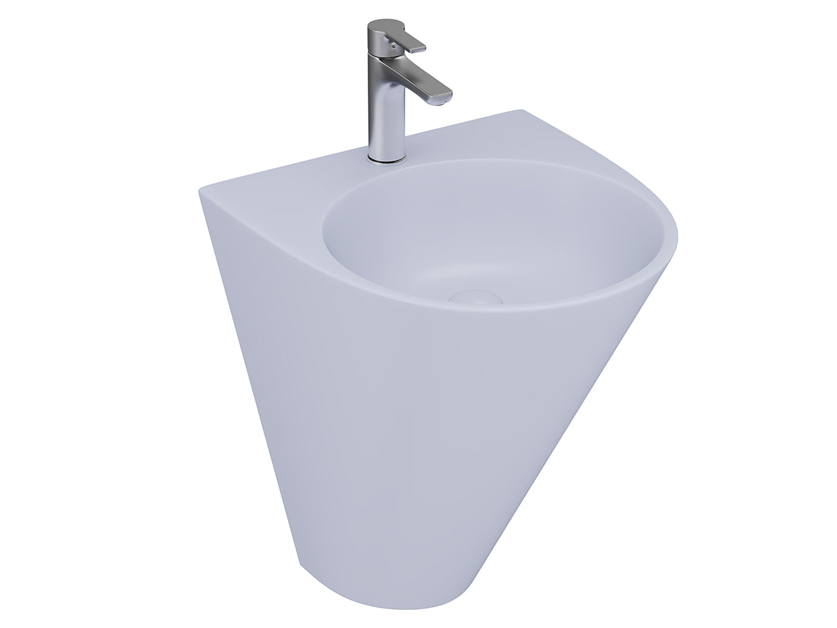 Lucco Garcia Asma Monoblok Lavabo 48 cm, Mat Buz Mavi