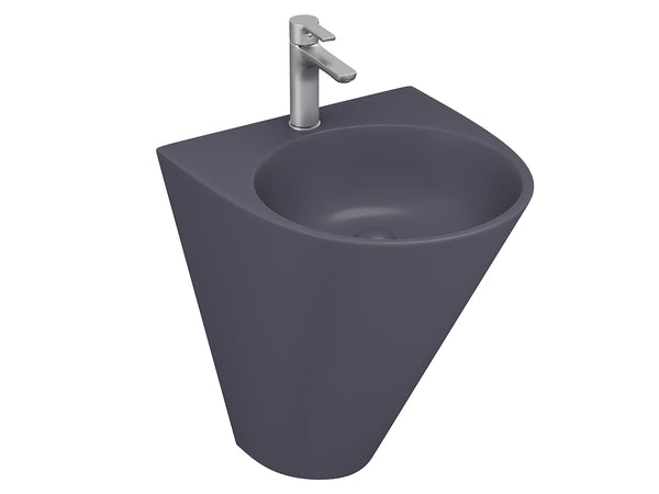 Lucco Garcia Asma Monoblok Lavabo 48 cm, Mat Antrasit