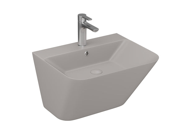 Lucco Moena Asma Monoblok Lavabo 55 cm, Mat Latte