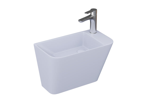 Lucco Primo Asma Monoblok Lavabo 28 cm, Mat Buz Mavi