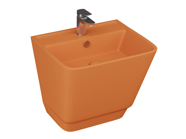 Lucco Bello Asma Monoblok Lavabo 52 cm, Mat Turuncu
