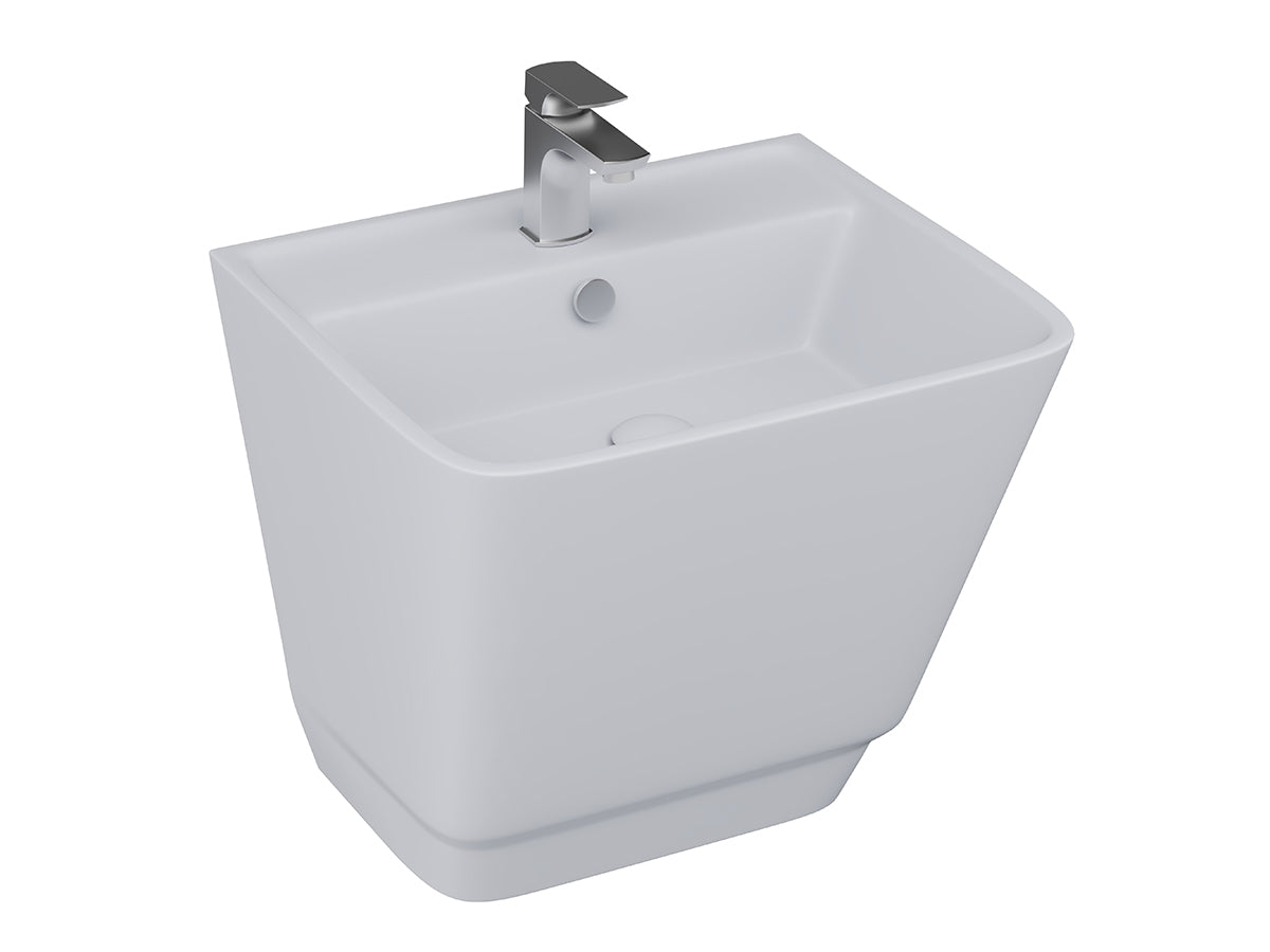 Lucco Bello Asma Monoblok Lavabo 52 cm, Mat Gumus Gri