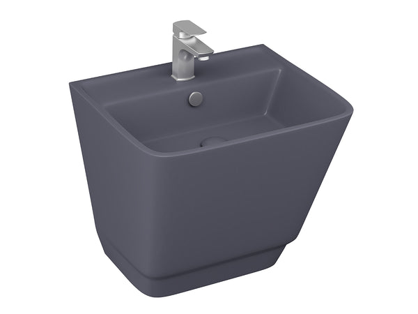 Lucco Bello Asma Monoblok Lavabo 52 cm, Mat Antrasit