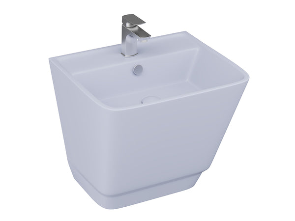 Lucco Bello Asma Monoblok Lavabo 52 cm, Mat Buz Mavi