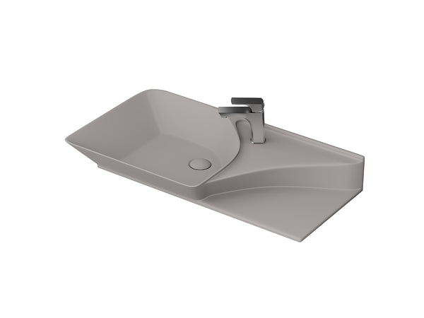 Lucco Poise-X Etajerli Lavabo 80 cm, Mat Latte