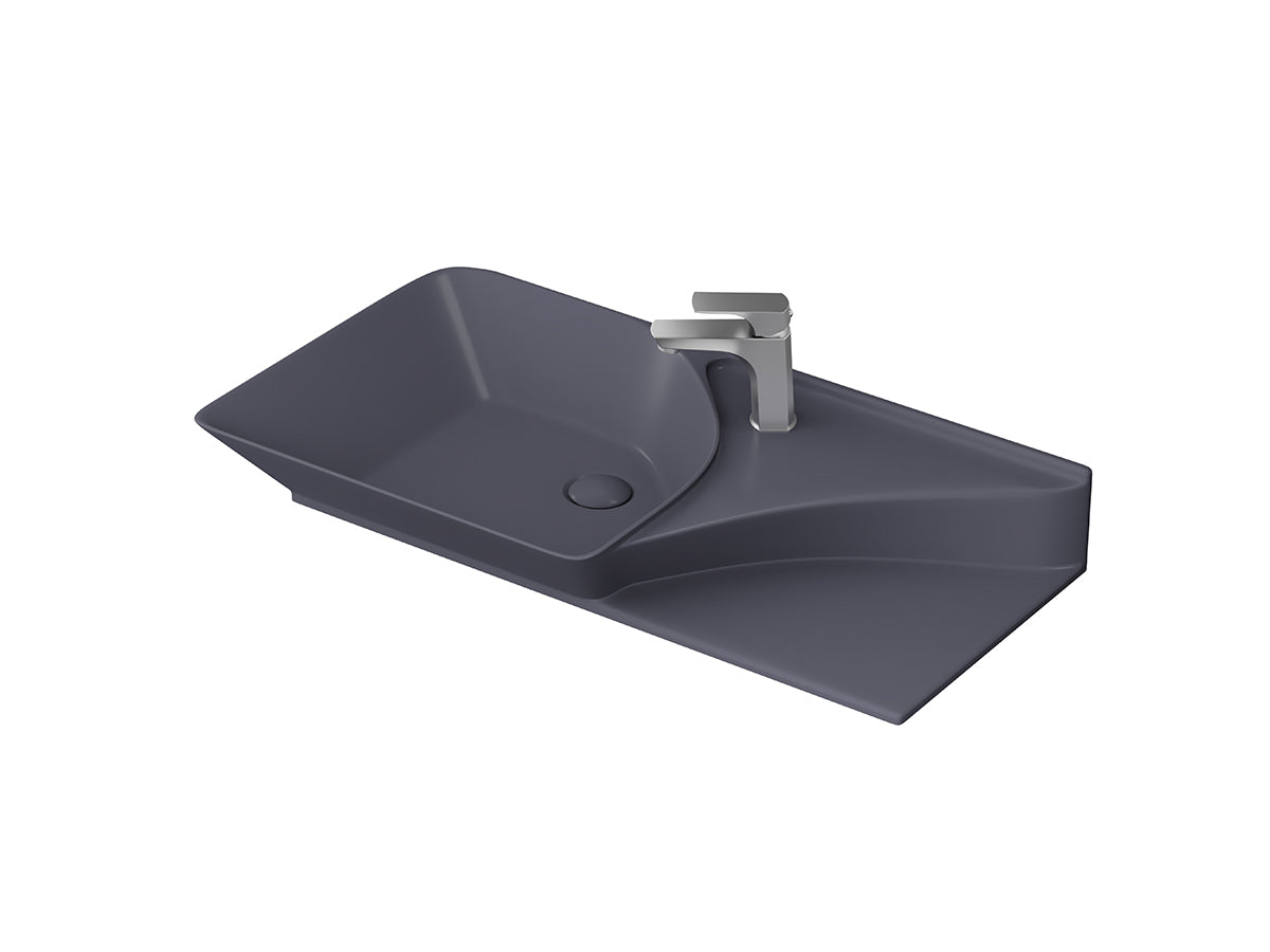 Lucco Poise-X Etajerli Lavabo 80 cm, Mat Antrasit