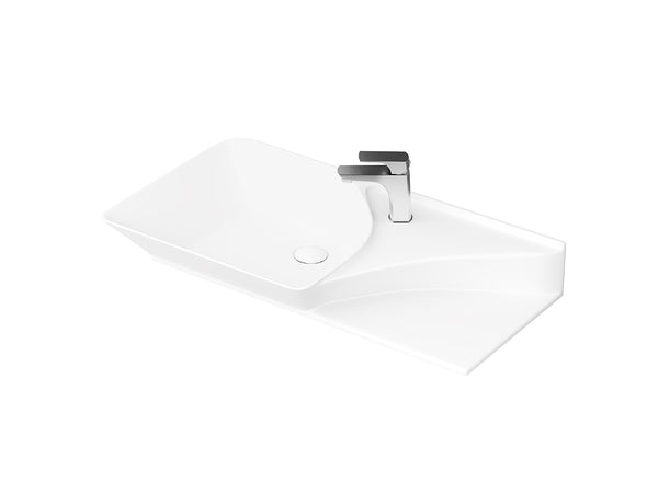 Lucco Poise-X Etajerli Lavabo 80 cm, Mat Beyaz