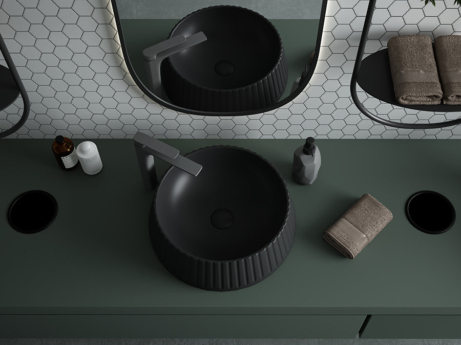 Lucco Deep Çanak Lavabo 40 cm, Mat Siyah