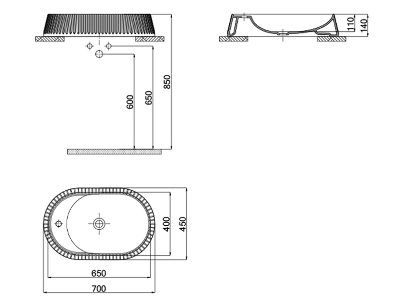 Lucco Pier Tezgah ustu Lavabo 65 cm, Mat Yesil