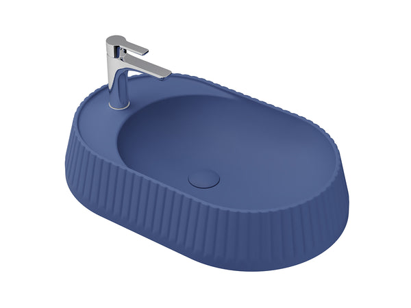 Lucco Pier Tezgah ustu Lavabo 65 cm, Mat Petrol Mavi