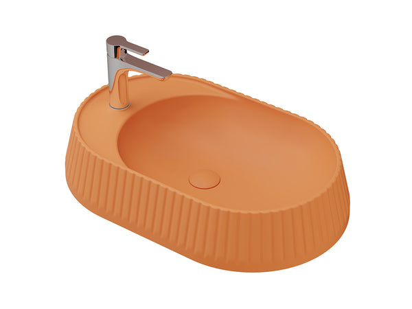 Lucco Pier Tezgah ustu Lavabo 65 cm, Mat Turuncu