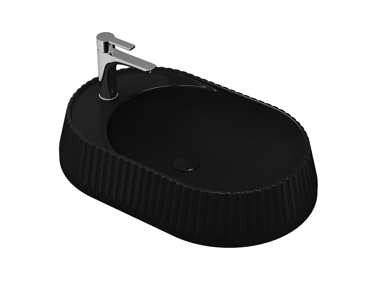 Lucco Pier Tezgah ustu Lavabo 65 cm, Parlak Siyah