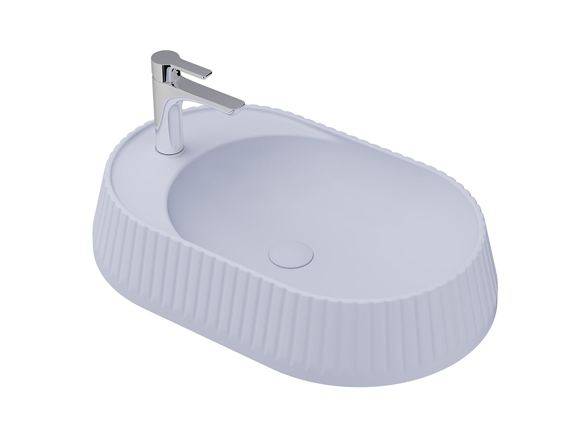 Lucco Pier Tezgah ustu Lavabo 65 cm, Mat Buz Mavi