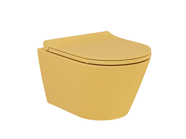 Lucco Gema Rimless Asma Klozet Seti Mat Turuncu 49 cm