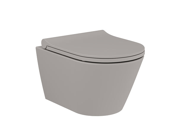 Lucco Gema Rimless Asma Klozet Seti Mat Latte 49 cm