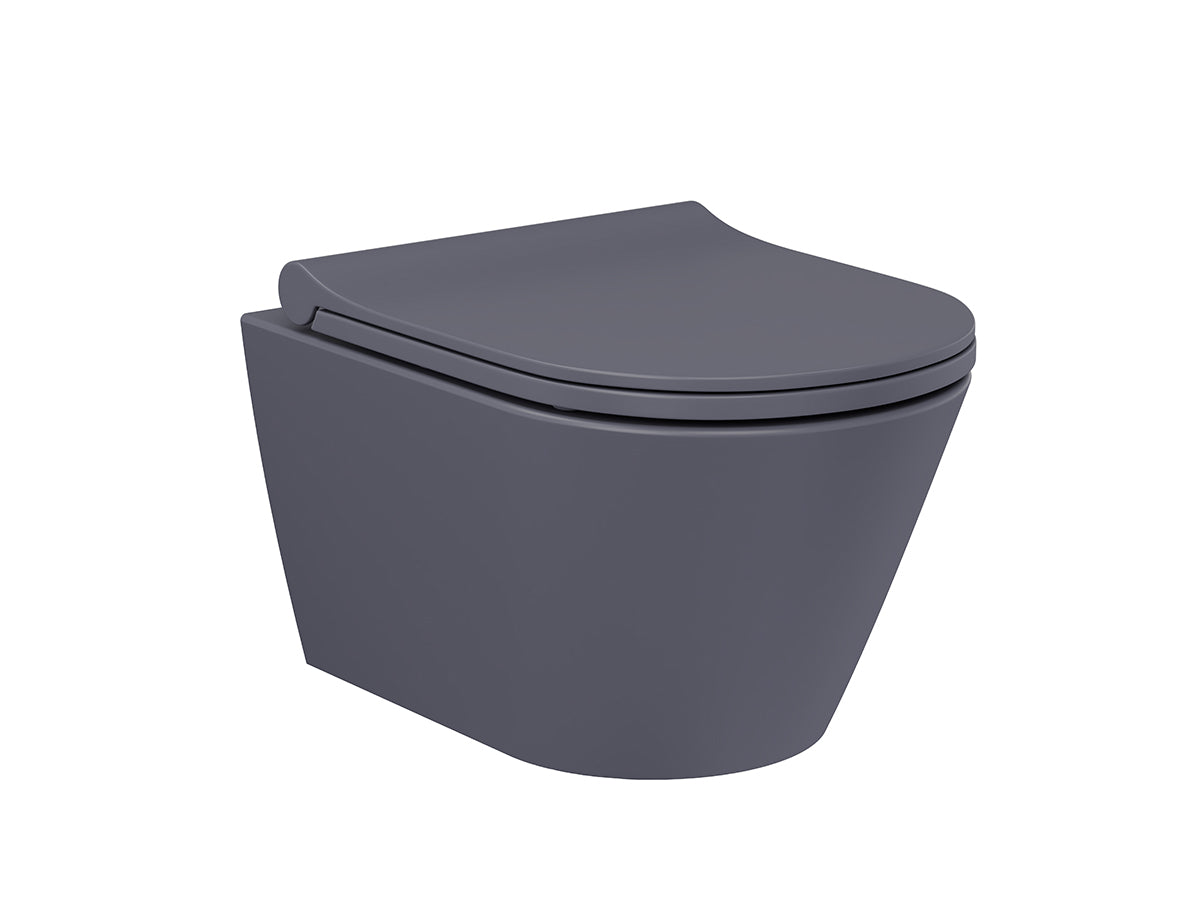 Lucco Gema Rimless Asma Klozet Seti Mat Antrasit 49 cm