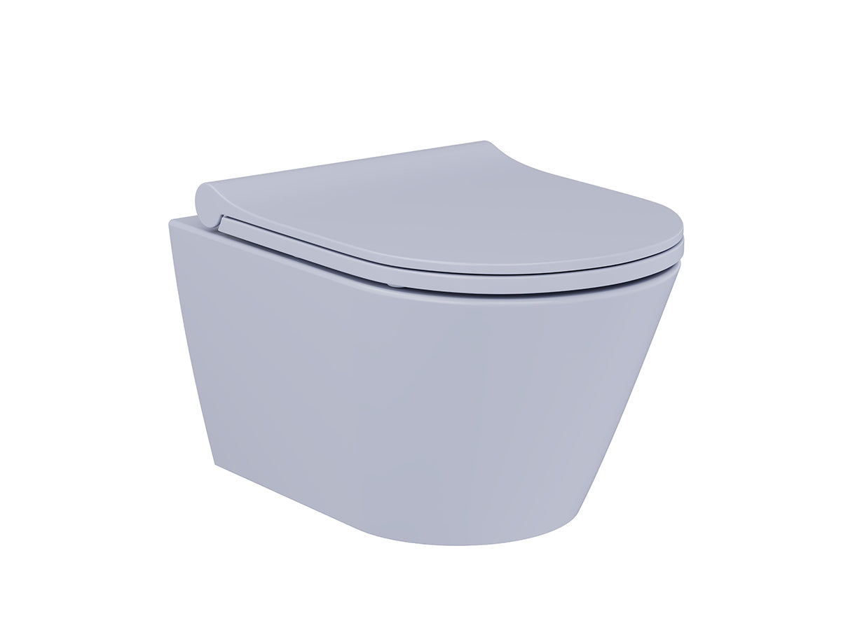 Lucco Gema Rimless Asma Klozet Seti Mat Buz Mavi 49 cm