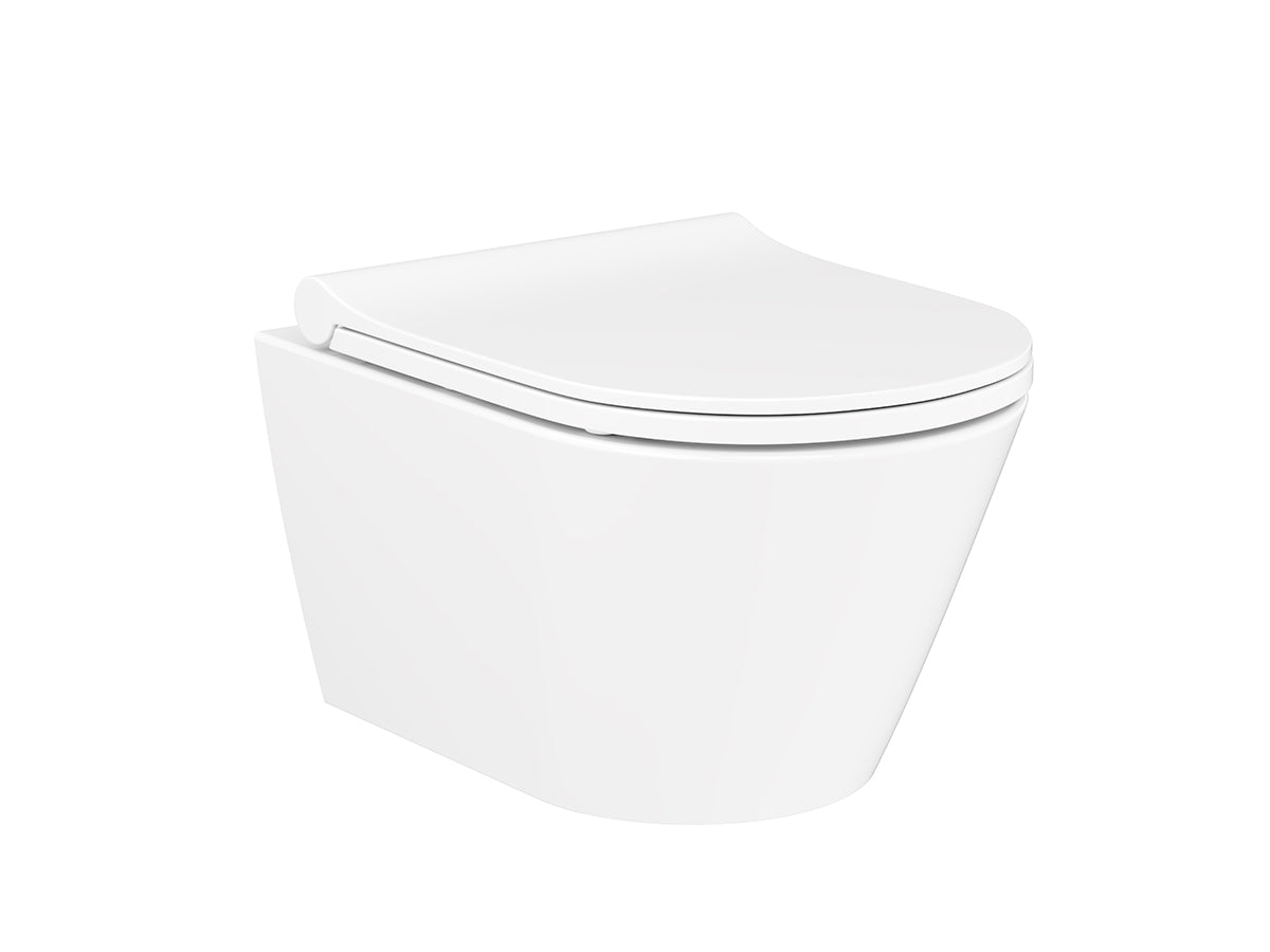 Lucco Gema Rimless Asma Klozet Seti Parlak Beyaz, 49 cm