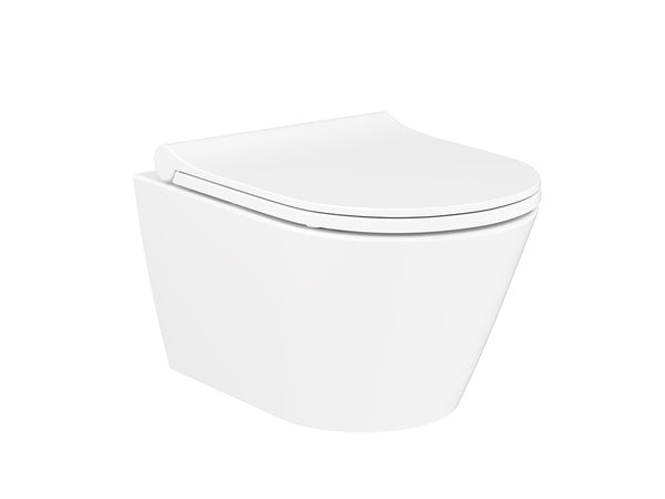 Lucco Gema Rimless Asma Klozet Seti Parlak Beyaz, 49 cm