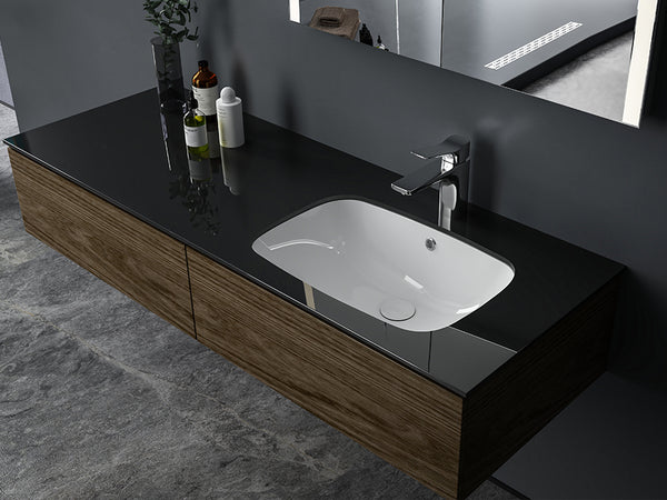 Lucco Nuvo Tezgah Alti lavabo 55 cm, Parlak Beyaz