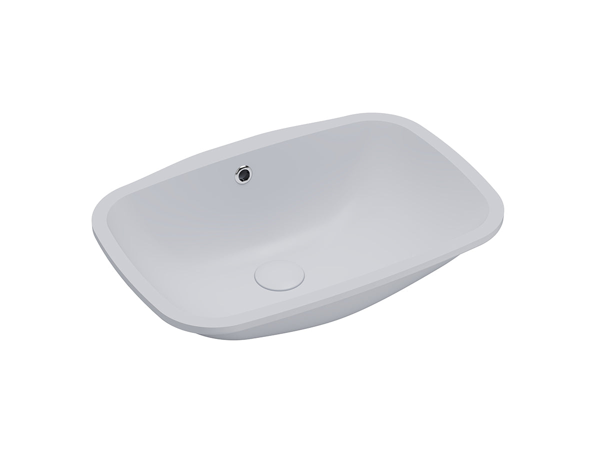 Lucco Nuvo Tezgah Alti lavabo 55 cm, Mat Gumus Gri