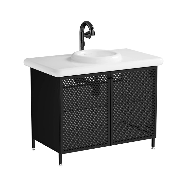 VitrA Liquid Lavabo Bataryası Sağdan Kullanım, Parlak Siyah
