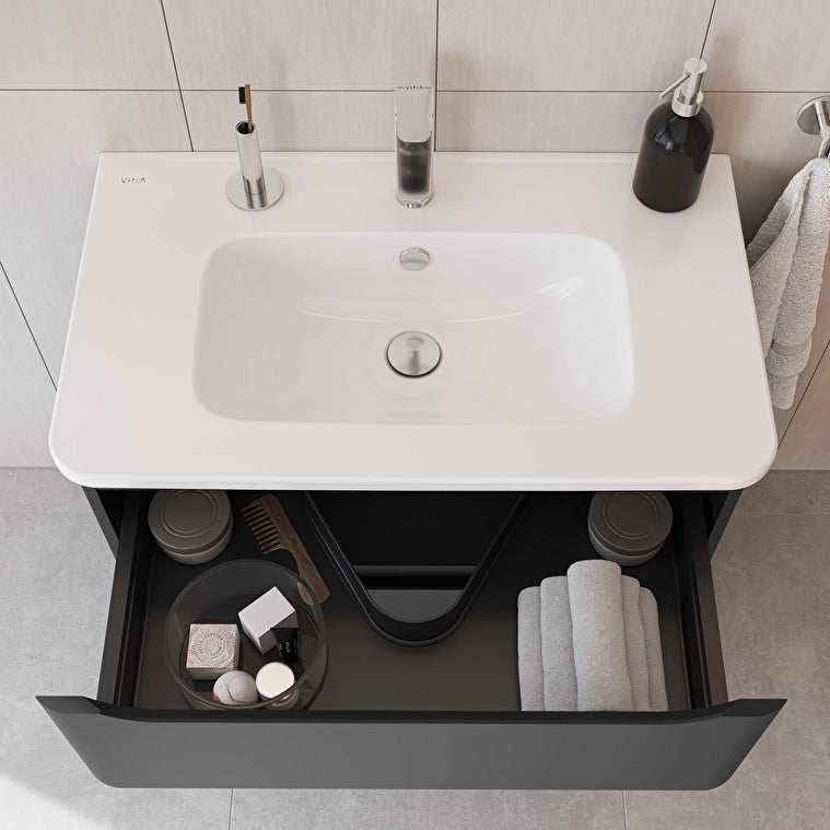 VitrA S20 Round Etajerli Lavabo, Yuvarlak, 80x46 cm