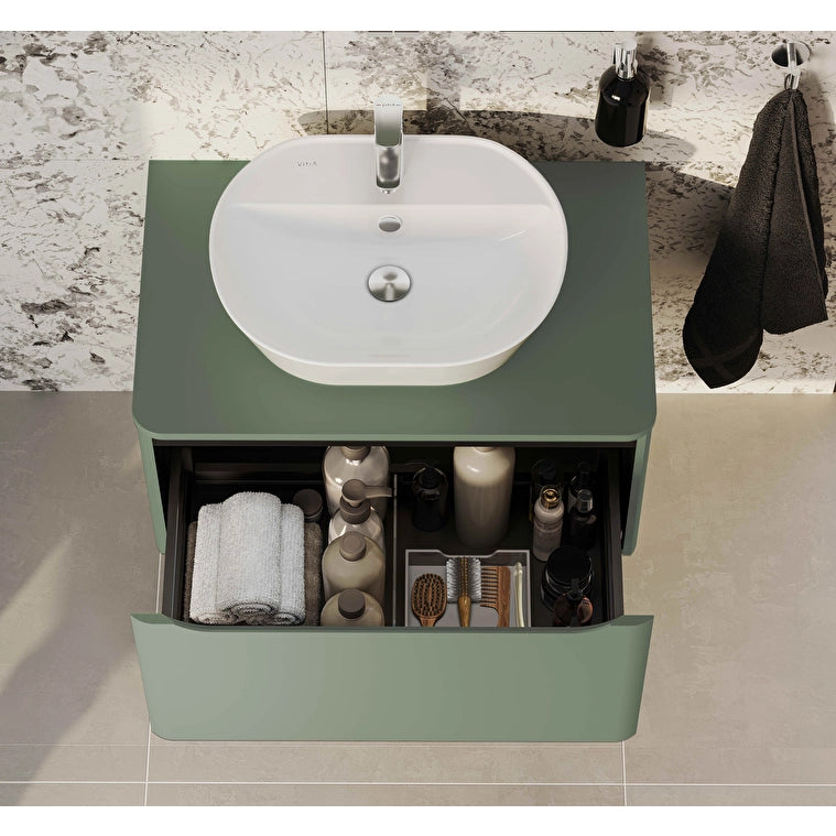 VitrA Geo Tezgah Üstü Lavabo, Oval, 55x43 cm, Mat Beyaz