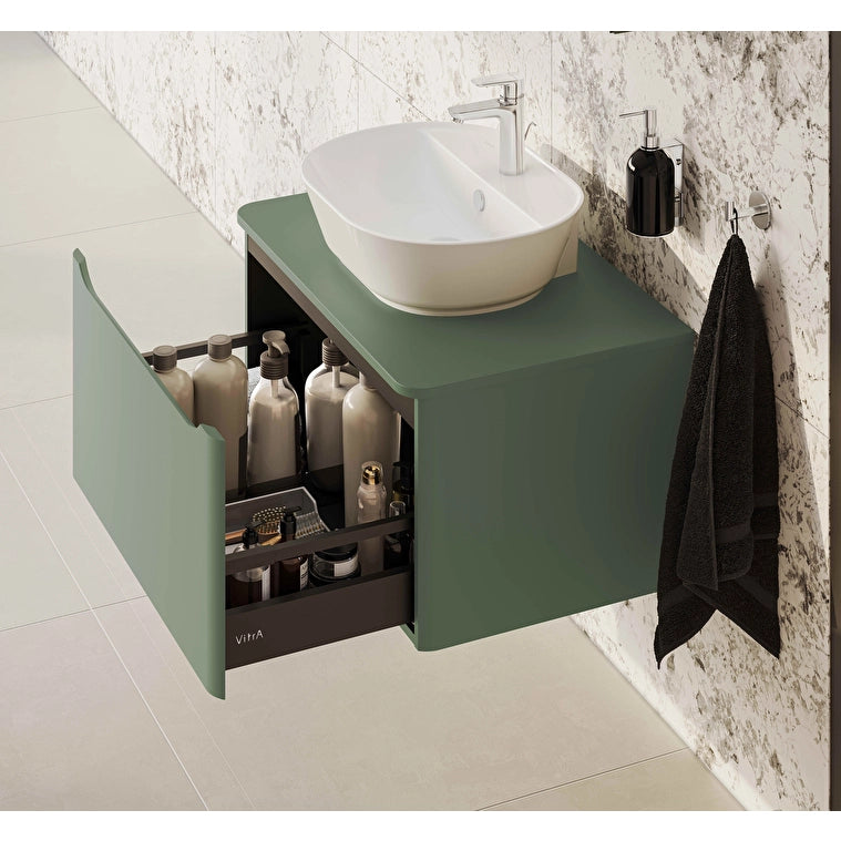 VitrA Geo Tezgah Üstü Lavabo, Oval, 55x43 cm, Mat Beyaz