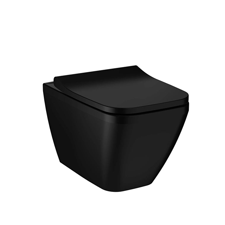 VitrA Integra Square Asma klozet, Rim-ex, 55 cm, Mat Siyah