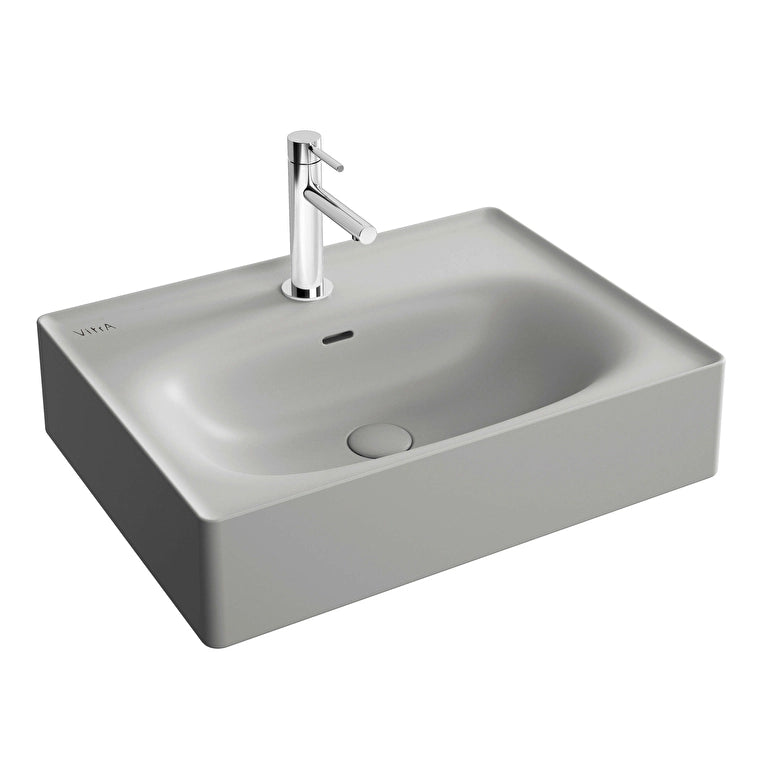 VitrA Equal Lavabo, Dikdörtgen, 60x45 cm, Mat Taş Gri