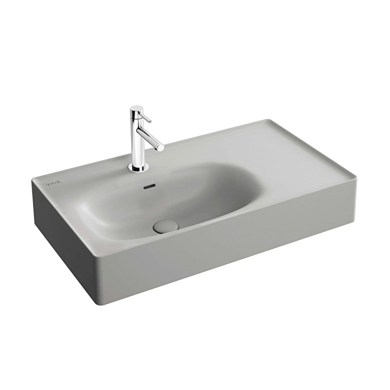 VitrA Equal Lavabo, Dikdörtgen, 80x45 cm, Mat Taş Gri