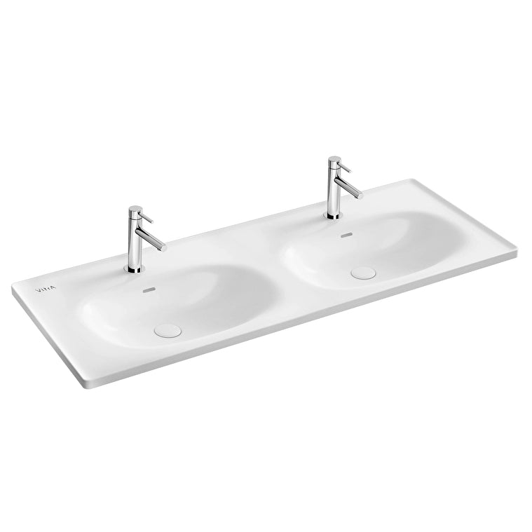 VitrA Equal Çift Gözlü Etajerli Lavabo, 130x52 cm