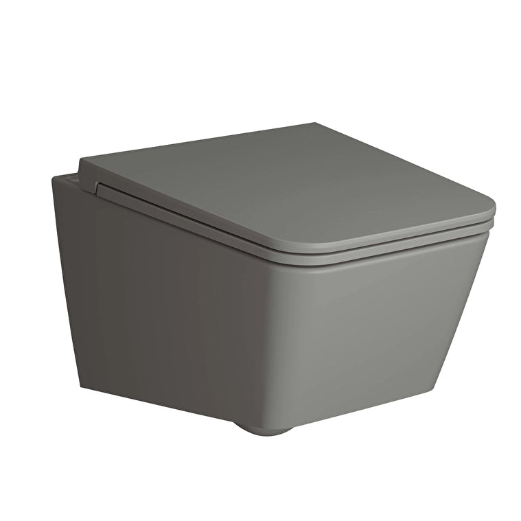 VitrA Equal Rim-Ex Kanalsız Asma Klozet, 54 cm, Mat Taş Gri