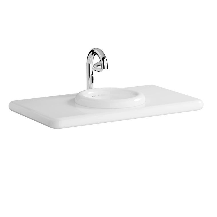 VitrA Liquid Seramik Tezgah, 100 cm, Beyaz (Lavabo Delikli-Armatür Delikli
