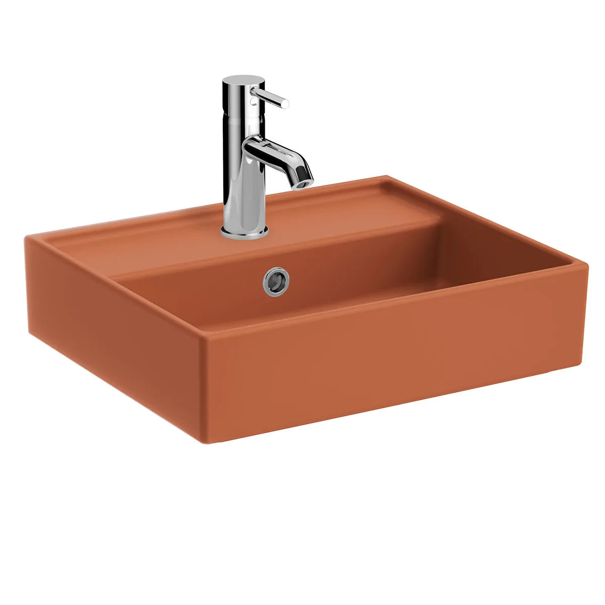 VitrA Archiplan Lavabo, Kompakt, 45x38 cm, Mat Terra Rosa