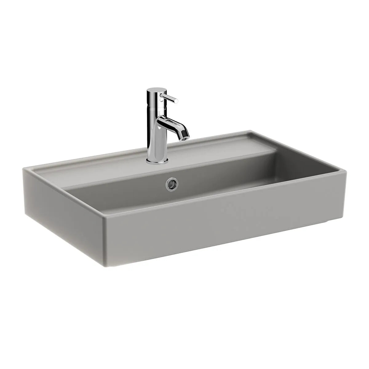 VitrA Archiplan Lavabo, Kompakt, 60x38 cm, Mat Taş Gri