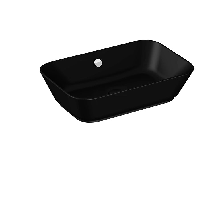 VitrA Geo Çanak Lavabo, Dikdörtgen, 60x39 cm, Mat Siyah