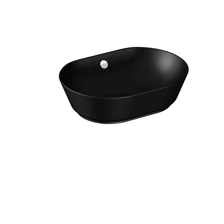 VitrA Geo Çanak Lavabo, Oval, 55x40 cm, Mat Siyah