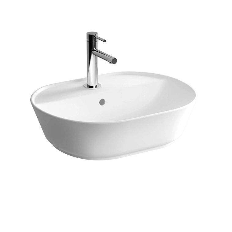 VitrA Geo Tezgah Üstü Lavabo, Oval, 55x43 cm, Mat Beyaz