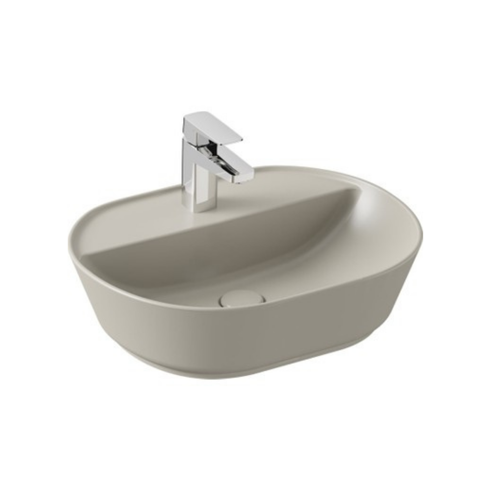 VitrA Geo Tezgah Üstü Lavabo, Oval, 55x43 cm, Mat Kum Beji