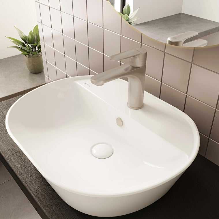 VitrA Geo Tezgah Üstü Lavabo, Oval, 55x43 cm, Mat Beyaz