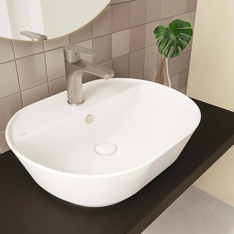 VitrA Geo Tezgah Üstü Lavabo, Oval, 55x43 cm, Mat Beyaz