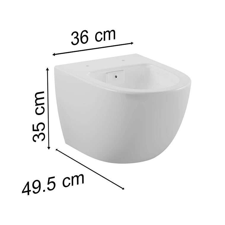 VitrA Sento Asma Klozet, Rim-ex, Gizli Montajlı, Kompakt, 50 cm