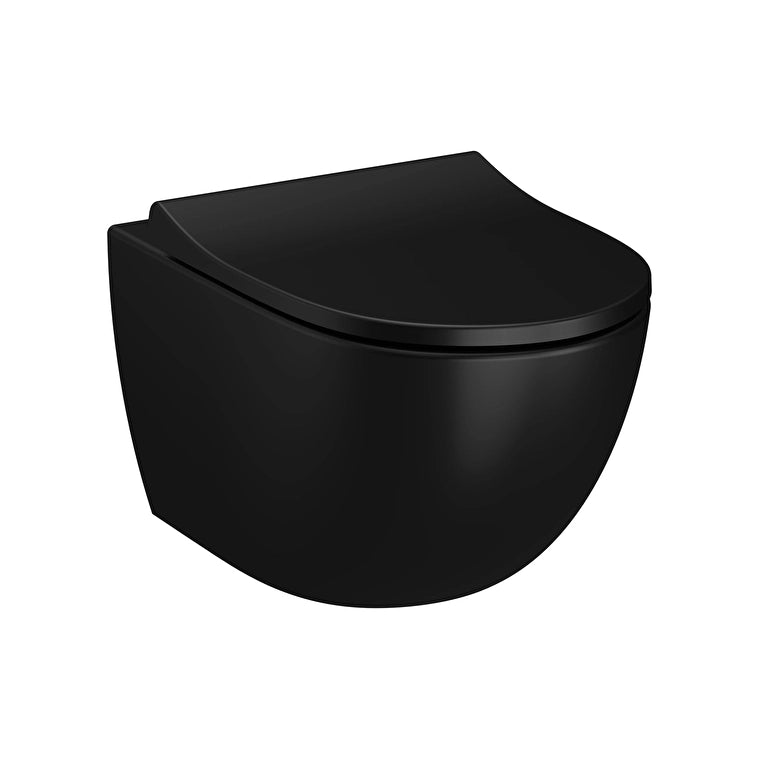 VitrA Sento Asma Klozet, Rim-ex, Gizli Montajlı, 54 cm, Mat Siyah