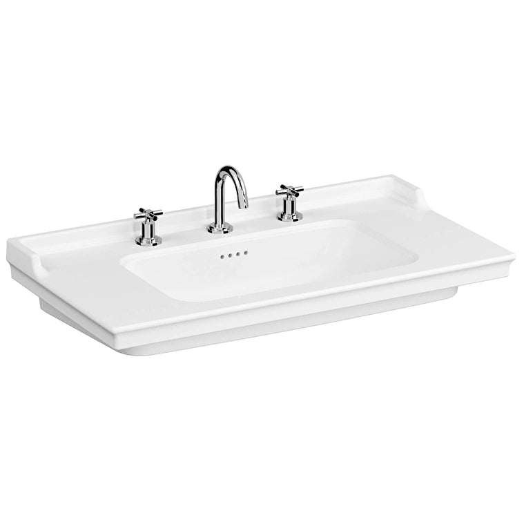 VitrA Valarte Üç Delikli Etajerli Lavabo, 100x53 cm (Kopya)