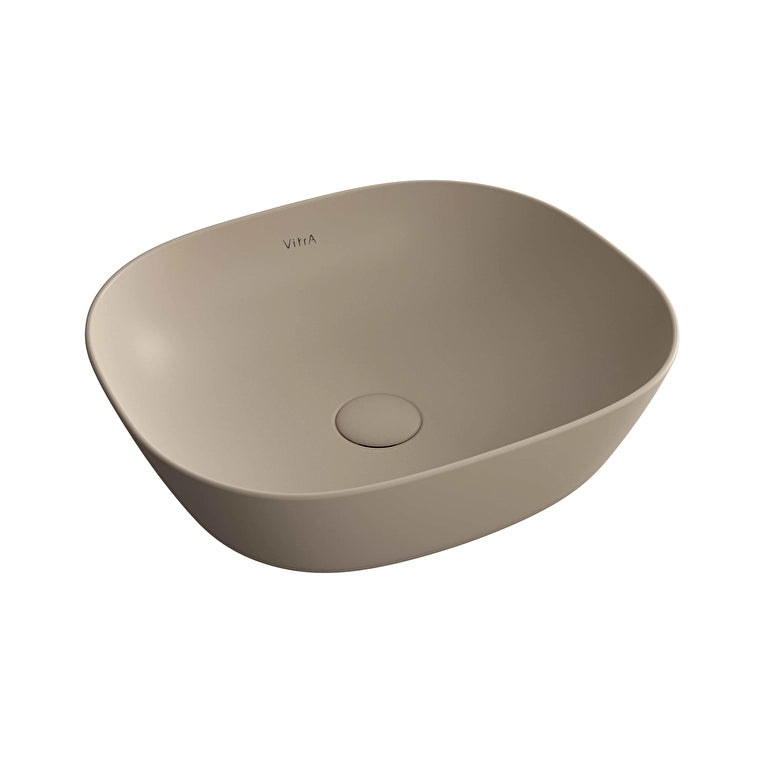 VitrA Plural Kare Alçak Çanak Lavabo, 45 cm, Mat Kil Beji